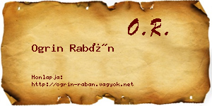 Ogrin Rabán névjegykártya